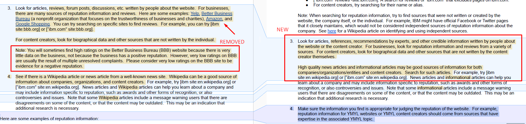 Google Search Quality Rater Guidelines Oktober 2021: Änderungen im Bereich Reputationsrecherche