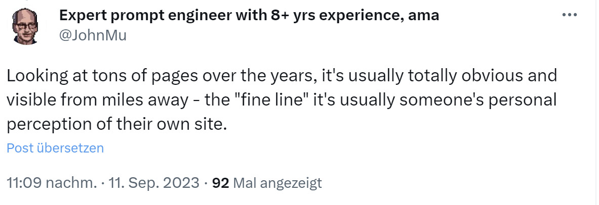 John Müller: SEO-Content normalerweise leicht zu erkennen