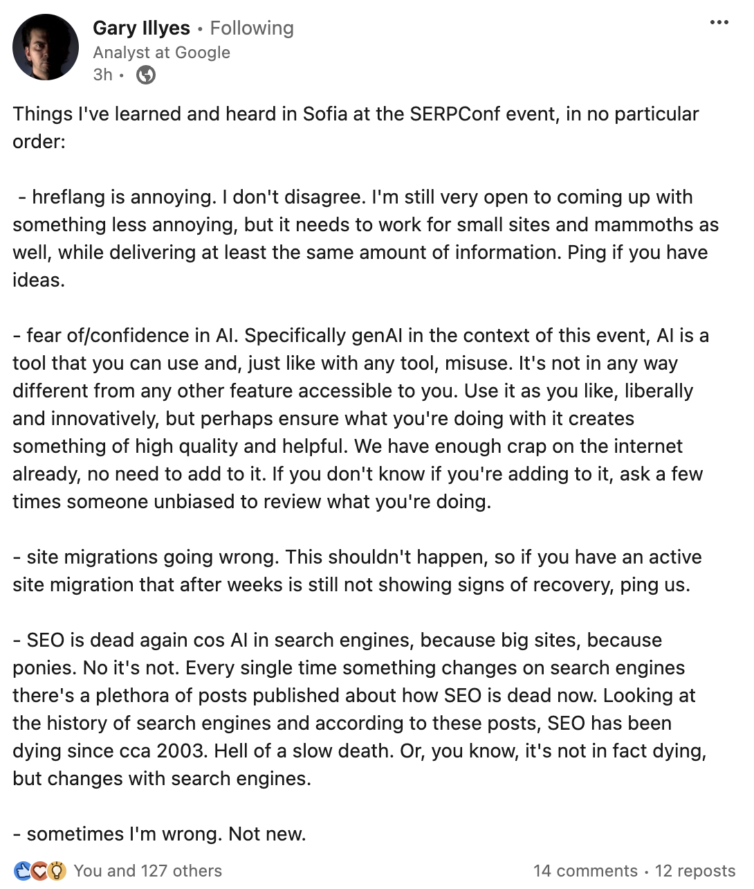 SEO ist nicht tot, sagt Gary Ilyes von Google