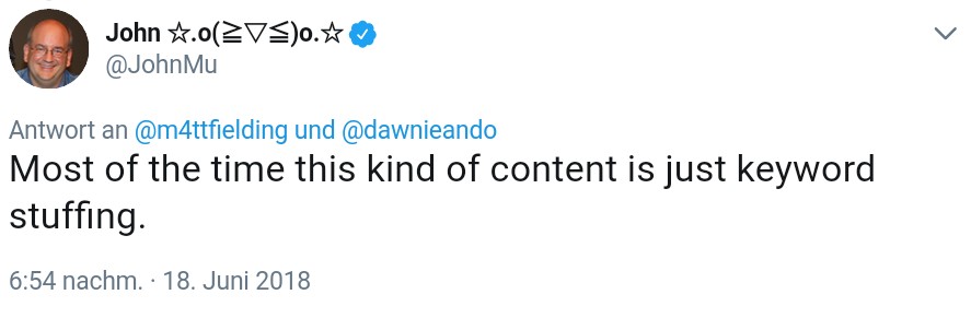 Google: 'SEO-Texte' sind meist nur Keyword-Stuffing