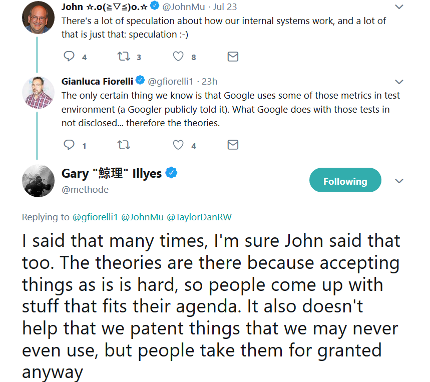 Google: SEOs haben eigene Theorien