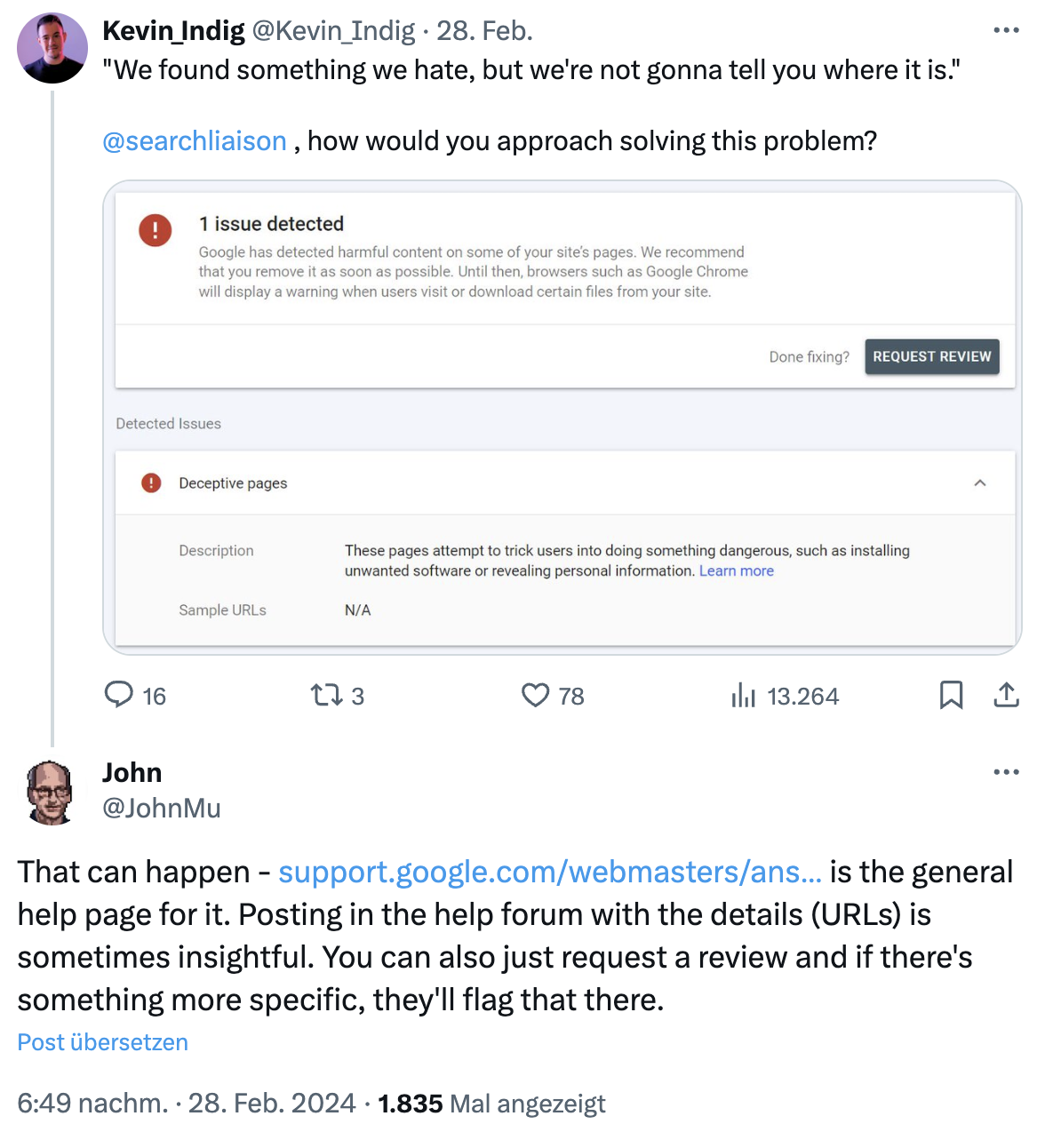 Google Search Console meldet Sicherheitsprobleme ohne URL: Was tun? John Müller gibt Tipps