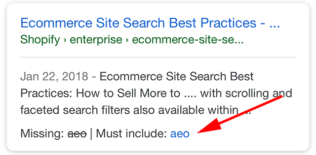 Google: Snippet mit 'Must include'