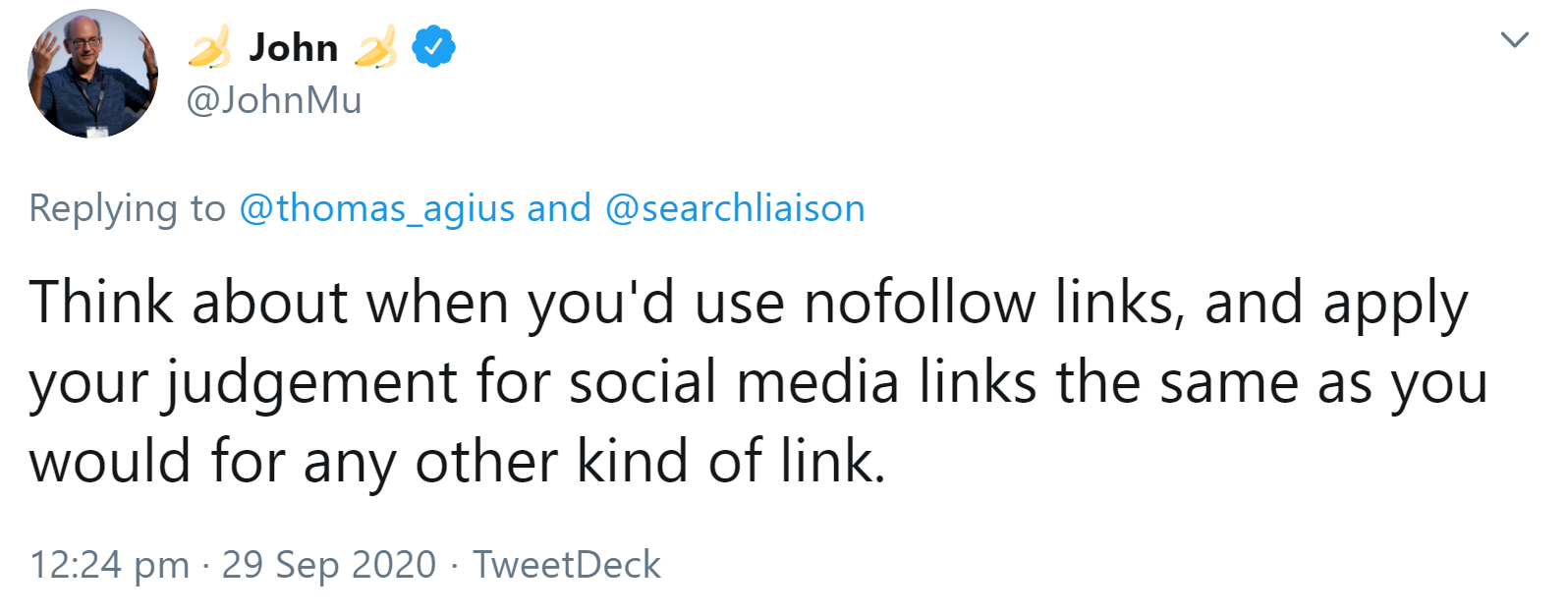 Google: Sollte man Links auf soziale Medien auf 'nofollow' setzen?