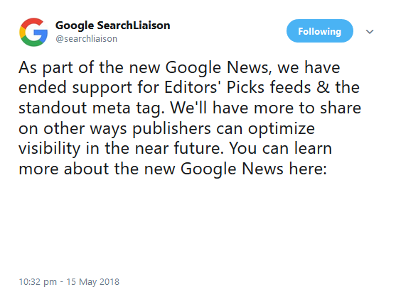 Google streicht Editor's Pick und Standout-Tag