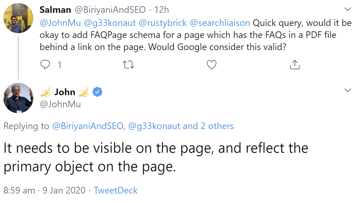 Google: Strukturierte Daten für FAQs in PDFs werden nicht berücksichtigt