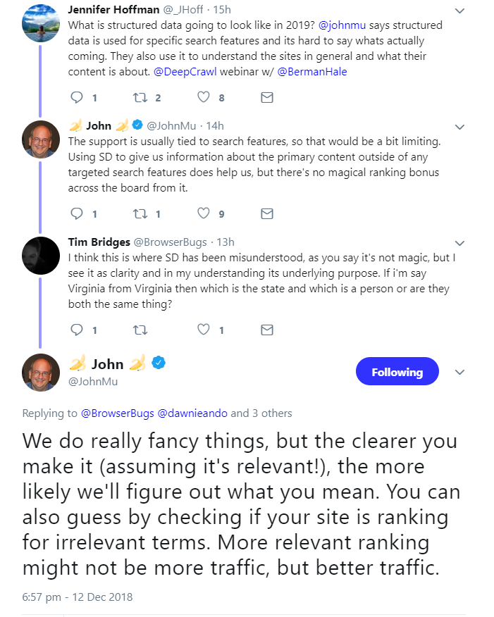 Google: Strukturierte Daten können zu relevanterem Traffic führen