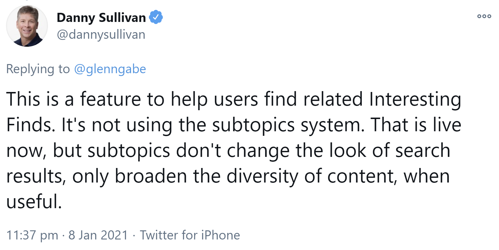 Google: Erkennung von Subtopics ist live
