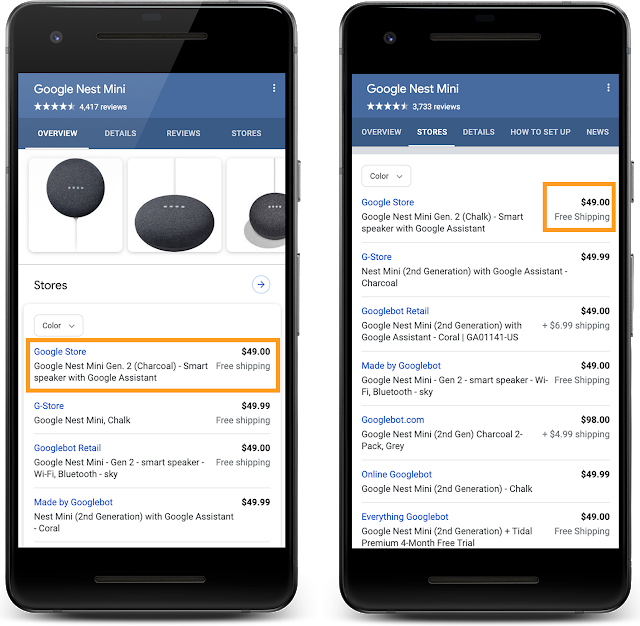 Google-Suchergebnisse mit shippingDetails