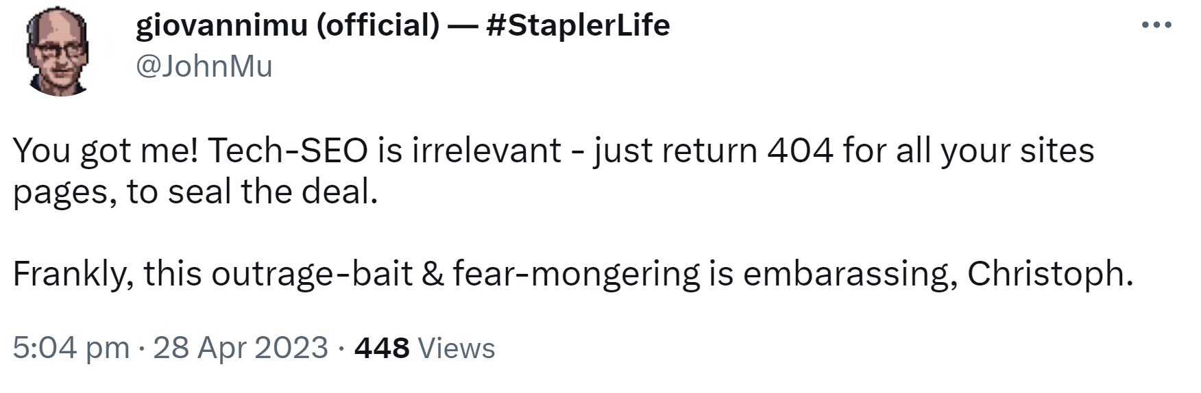 Google: John Müller reagiert verärgert auf Aussage, dass technische SEOs nicht mehr benötigt würden