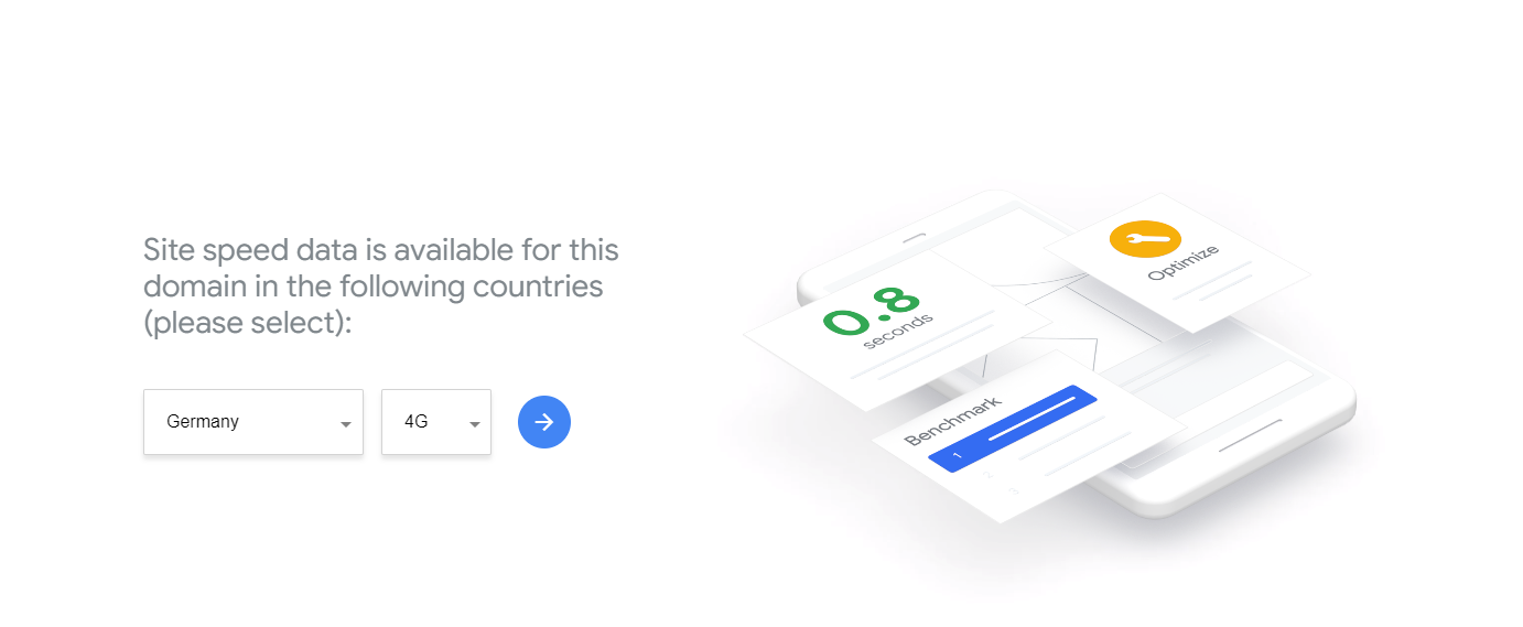 Google Test My Site: Auswahl des mobilen Netzes