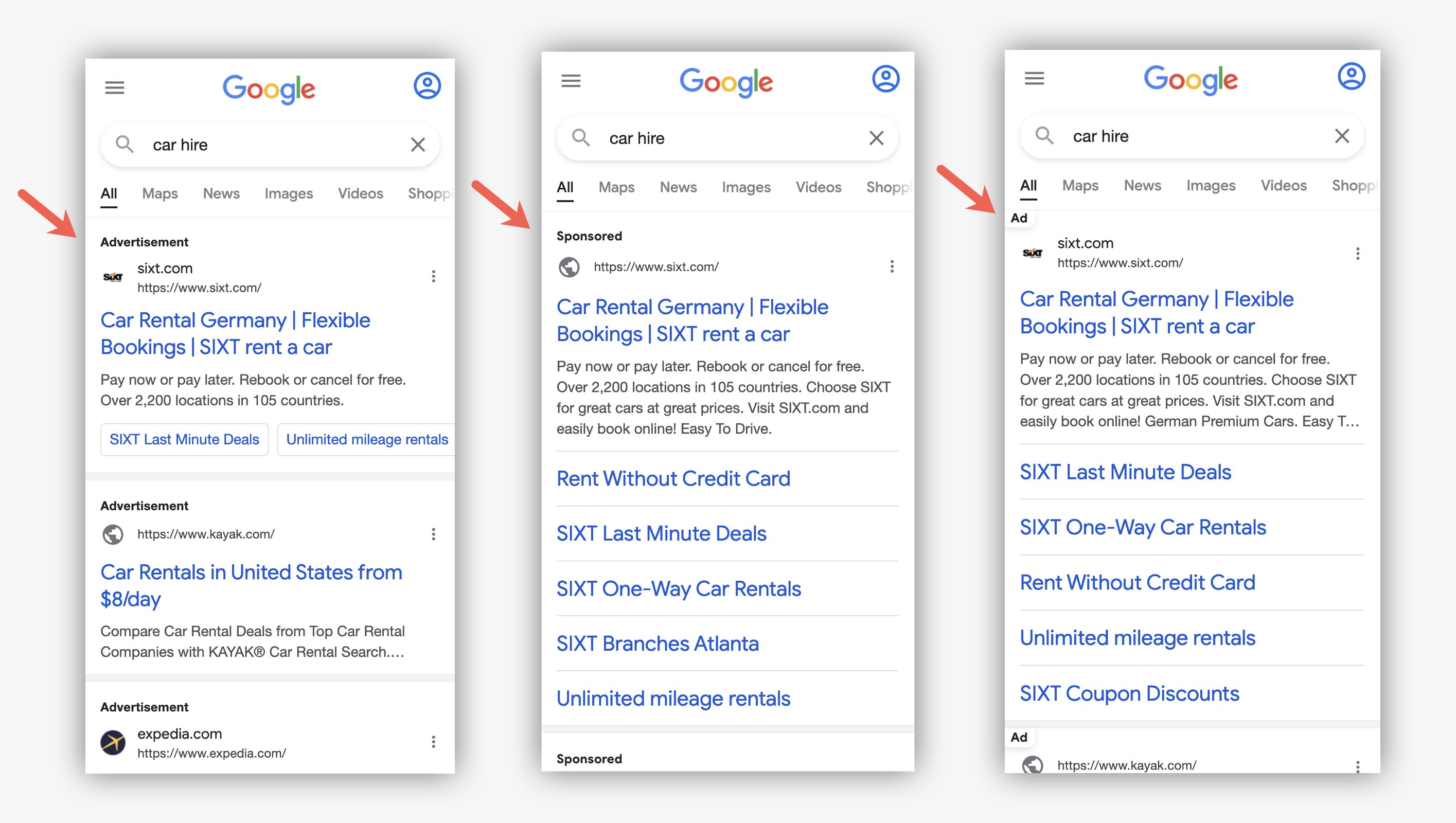 Neuer Google Test: Anzeigen gleichen sich immer mehr den organischen Suchergebnissen an
