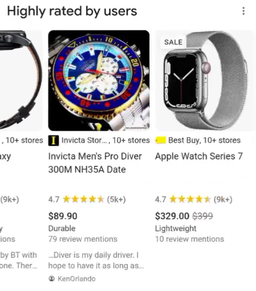 Test für neues Google-Feature: 'Highly rated by users'