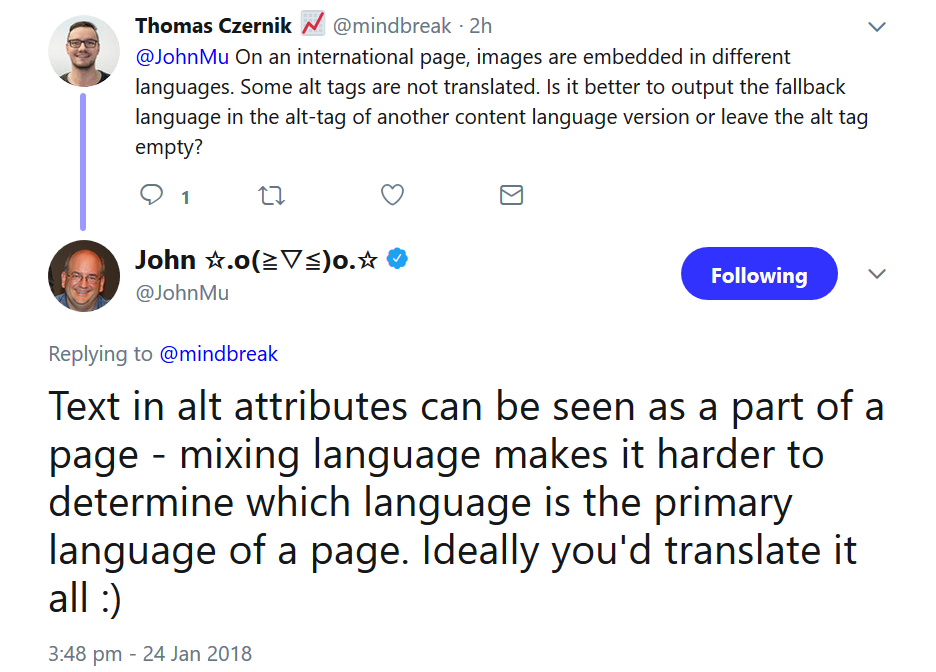 Google: Inhalte von Alt-Attributen auf internationalen Webseiten komplett übersetzen