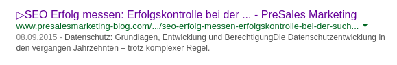 Google: Titel im Snippet abgeschnitten - Marke wird dennoch angezeigt