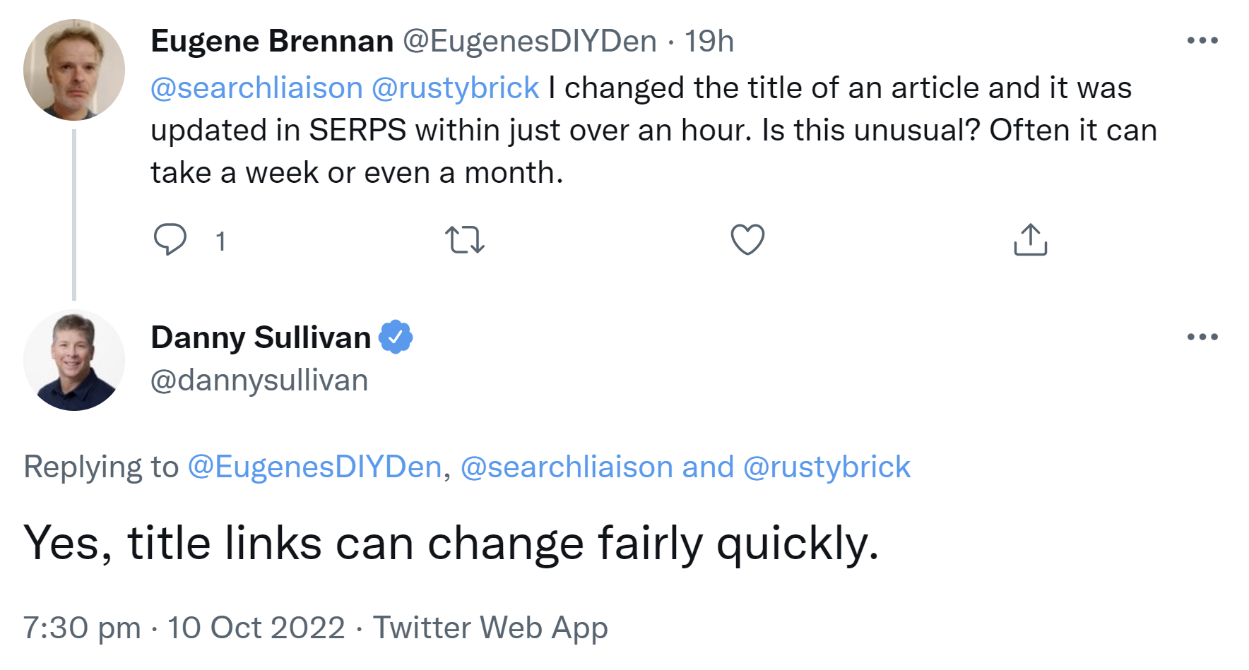 Google: Title Links können sich schnell ändern