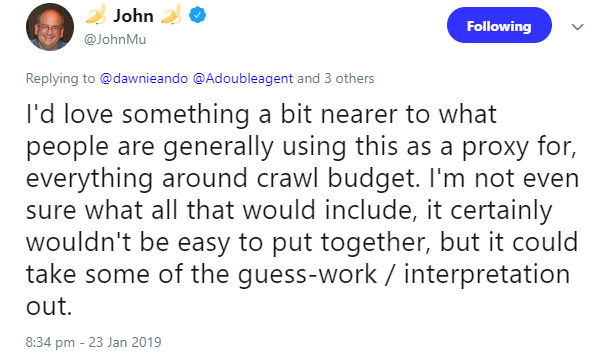 Google: Überarbeitung der Crawling-Statistiken möglich