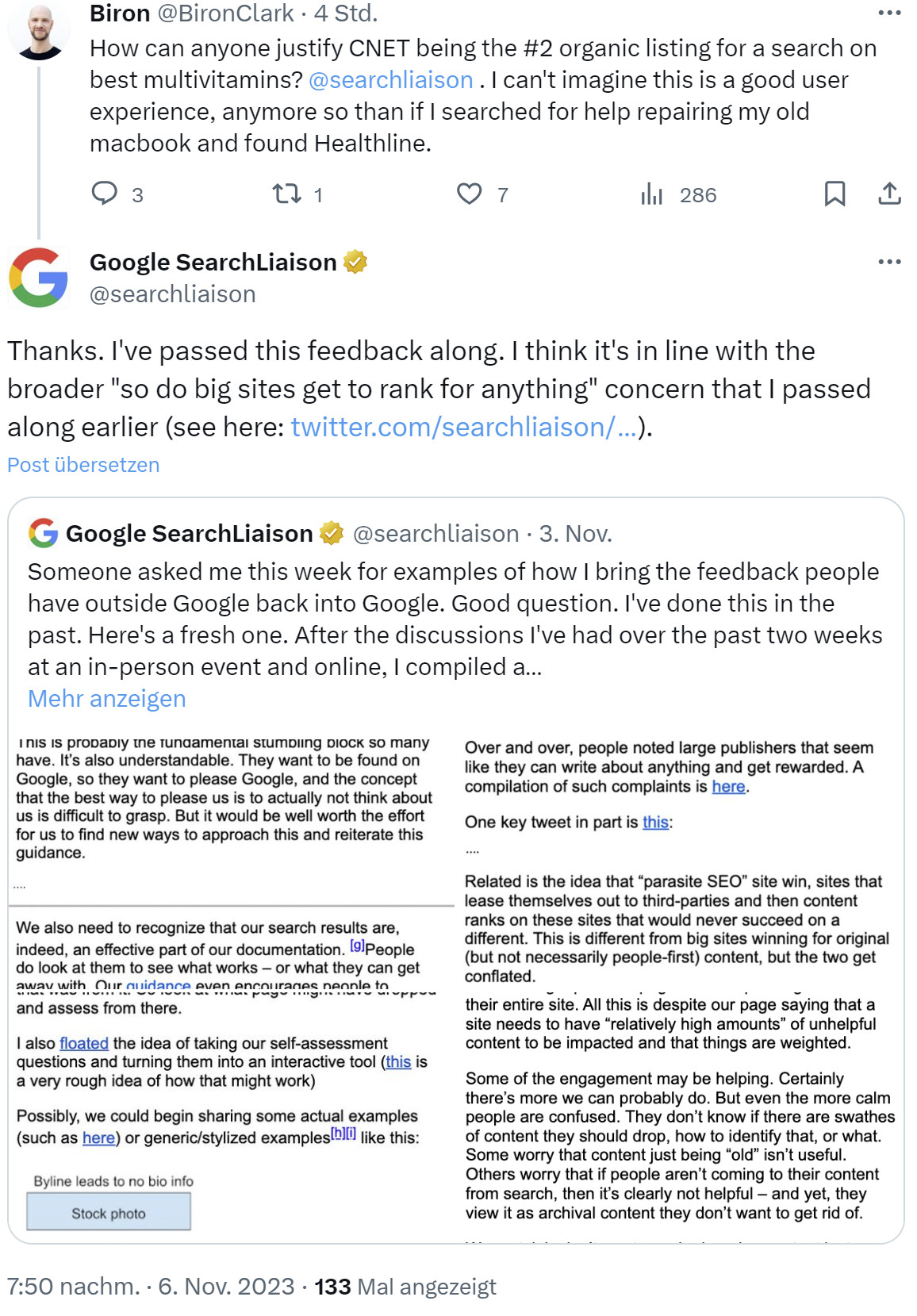 Google könnte prüfen, warum große Websites für fast alle Keywords ranken können