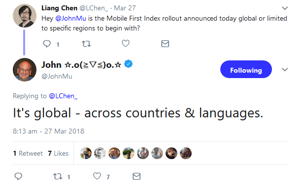 Google: Umstellung auf Mobile First erfolgt global