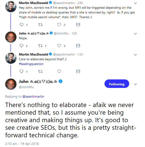 Google: Umstellung auf Mobile First unabhängig vom Anteil mobiler Suchanfragen