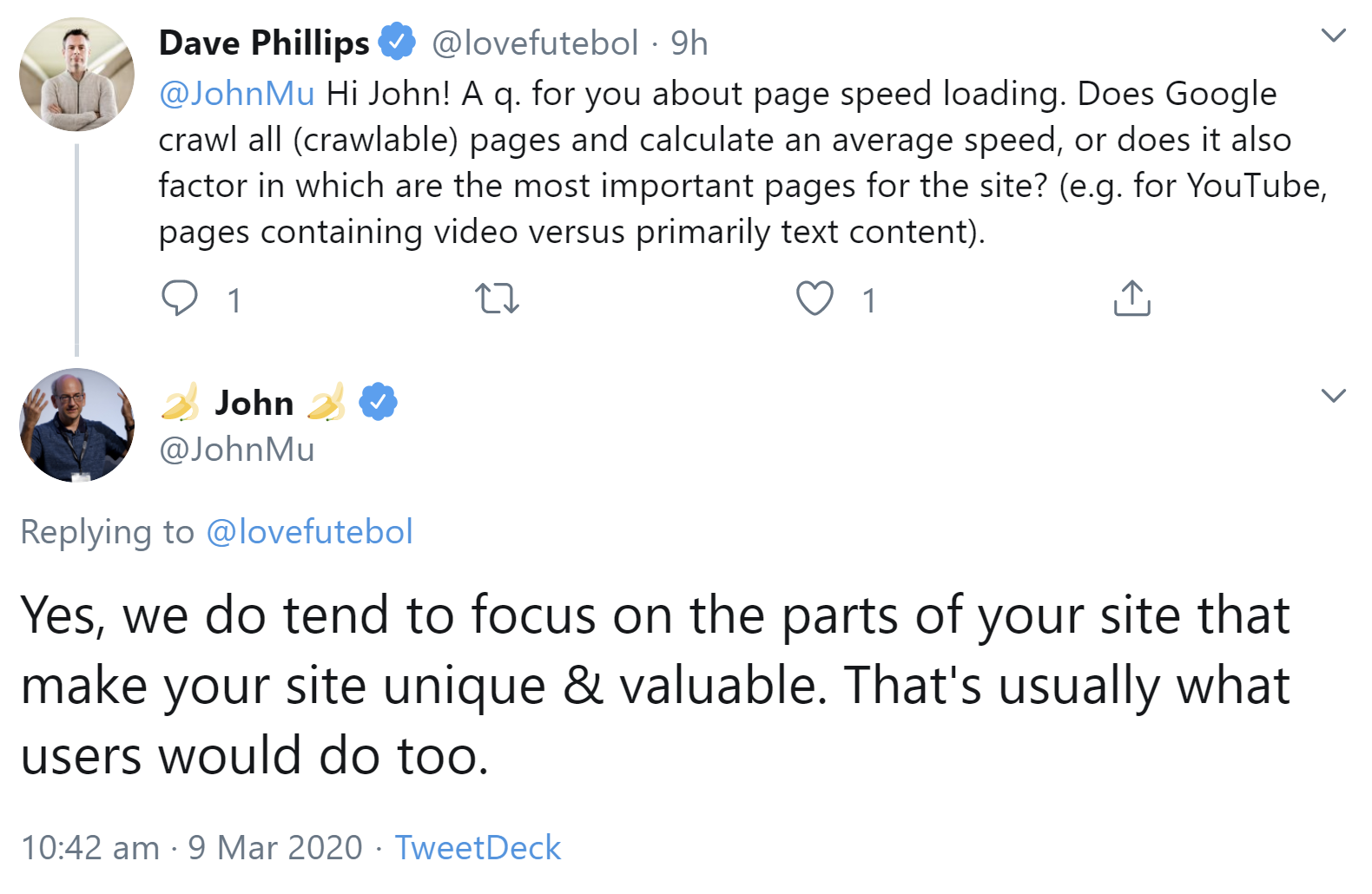 Google: Wichtige Unterseiten haben ein stärkeres Gewicht bei der Berechnung des Page Speeds