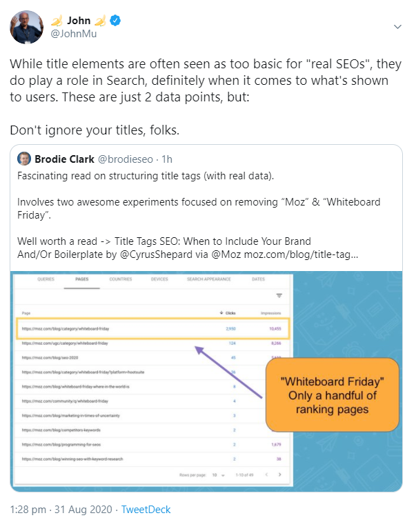 Google unterstreicht die Bedeutung des Title-Elements für die Suche