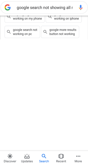 Google: unvollständige SERP