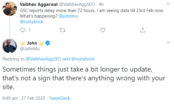Google: Updates in der Google Search Console können manchmal länger dauern