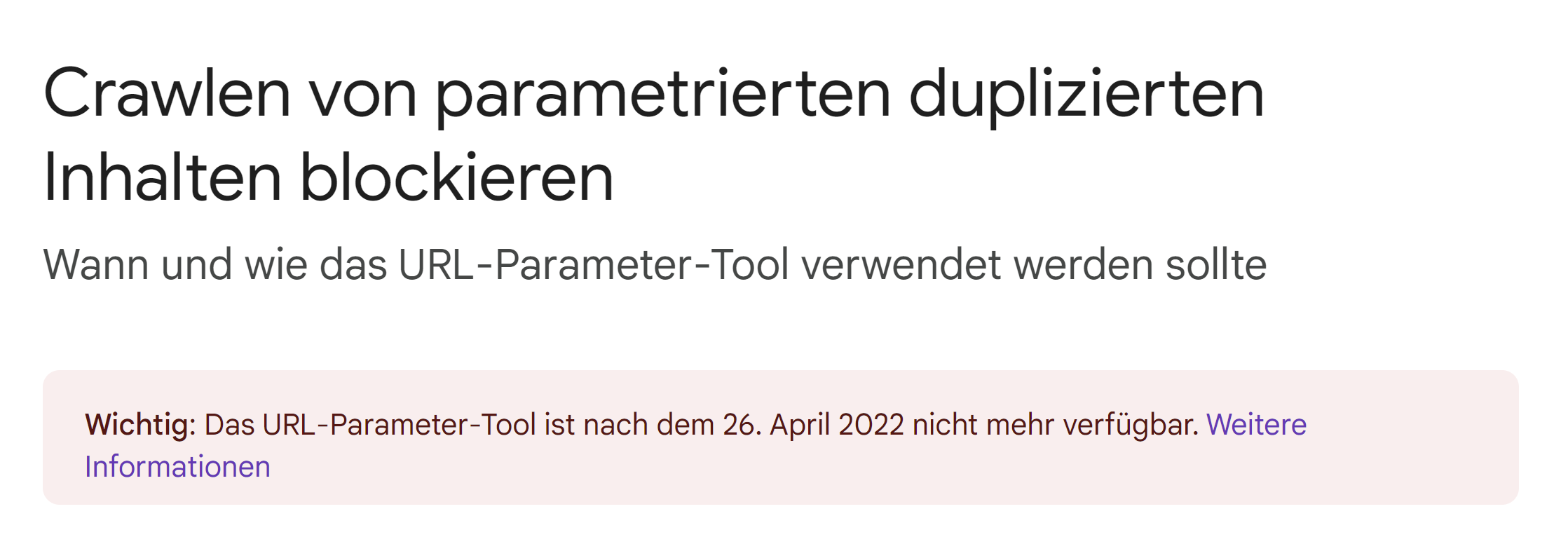 Google URL-Parameter-Tool: Ankündigung der Abschaltung