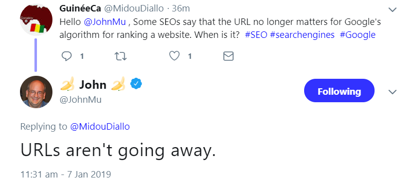 Google: URLs werden nicht verschwinden