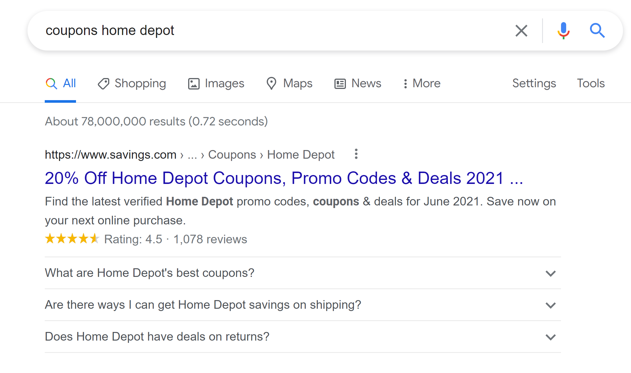 Google: US-Suchergebnisse mit mehr als zwei FAQs