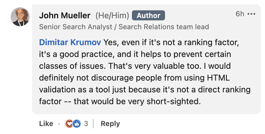 Google: Valides HTML ist wichtig, auch wenn es kein Rankingfaktor ist