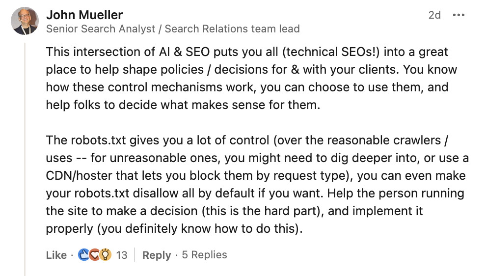 Google: SEOs können bei der Steuerung von Zugriffen durch KI-Tools auf Websites mitwirken