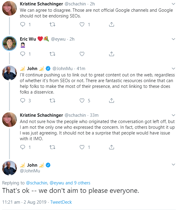 Google: Johannes Müller reagiert auf Kritik wegen verlinkter SEOs