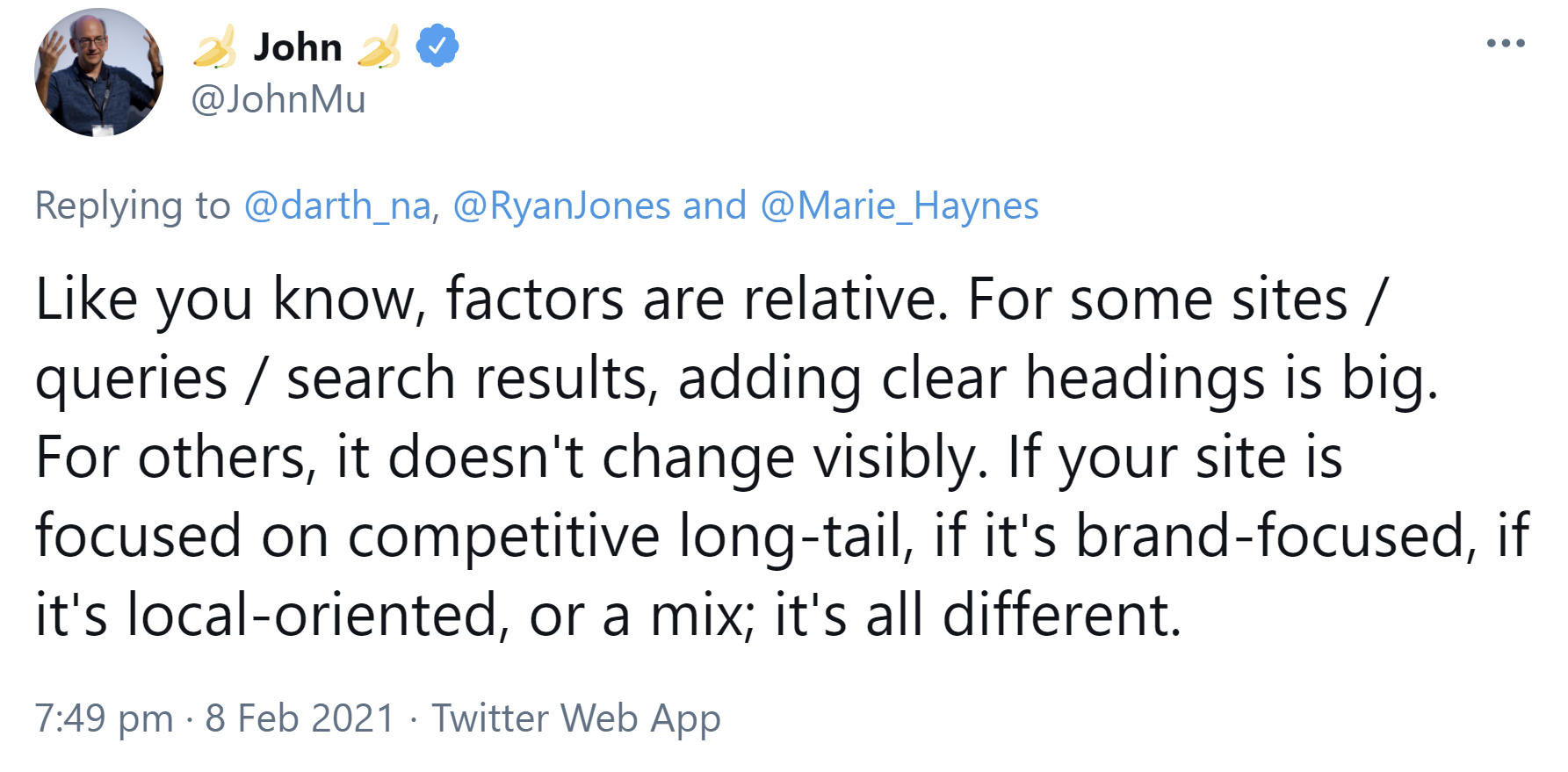 Google: Verschiedene Variablen wirken sich auf die Bedeutung von Rankingfaktoren aus