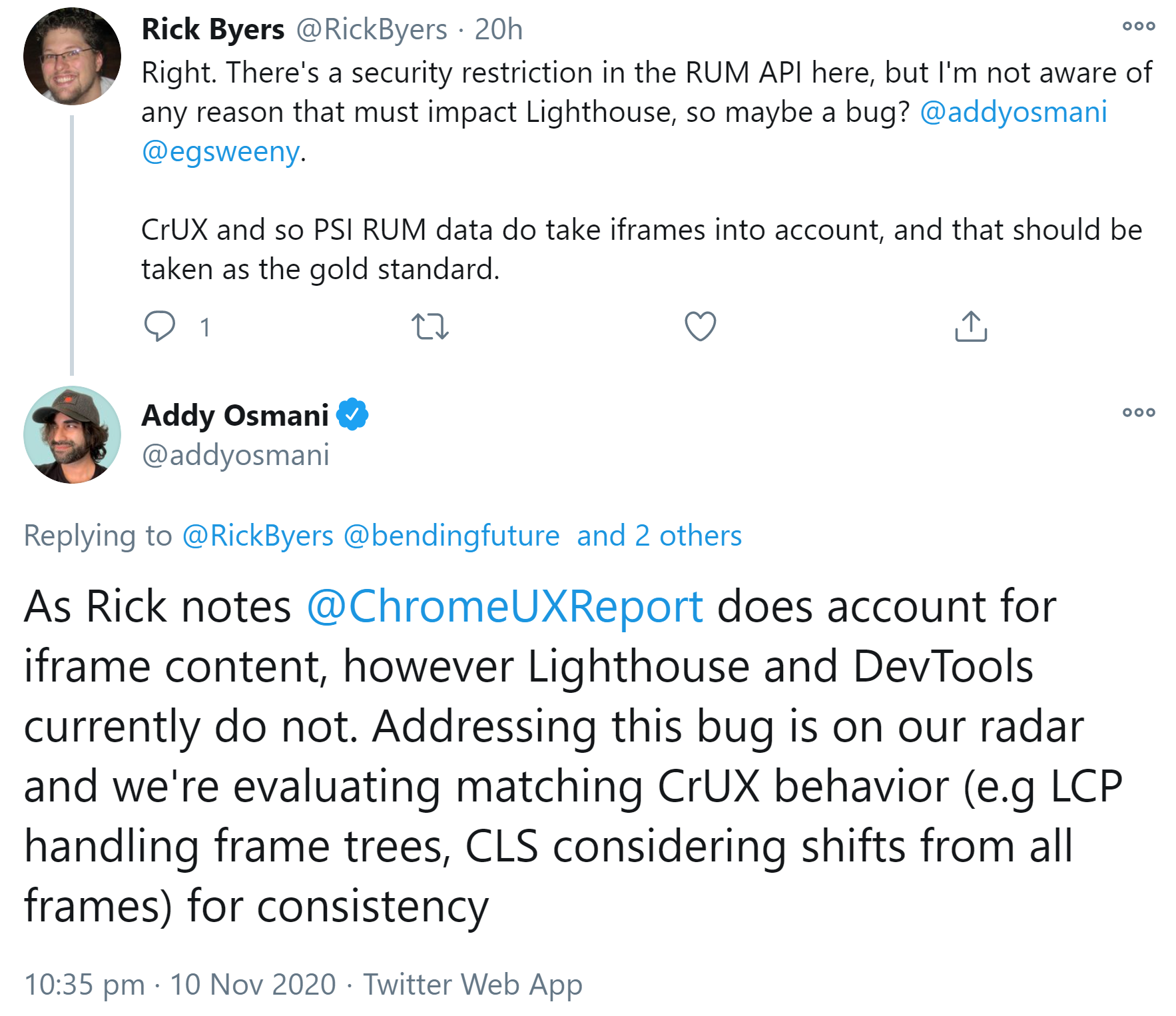 Google: Chrome User Experience Report wertet auch Inhalte aus Iframes