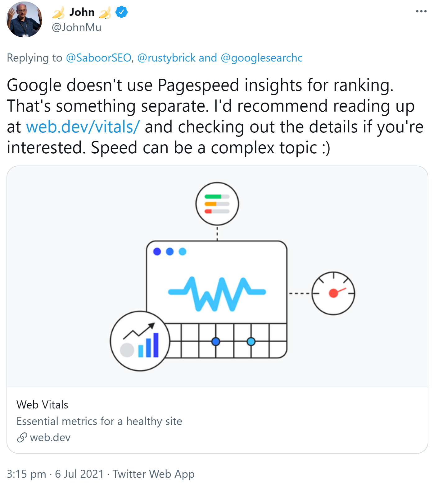 Google verwendet PageSpeed Insights nicht für die Rankings