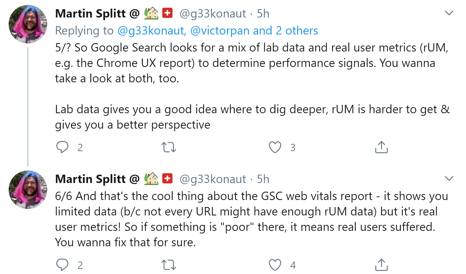 Google verwendet sowohl Labordaten als auch die Daten realer Nutzer für die Berechnung der Core Web Vitals