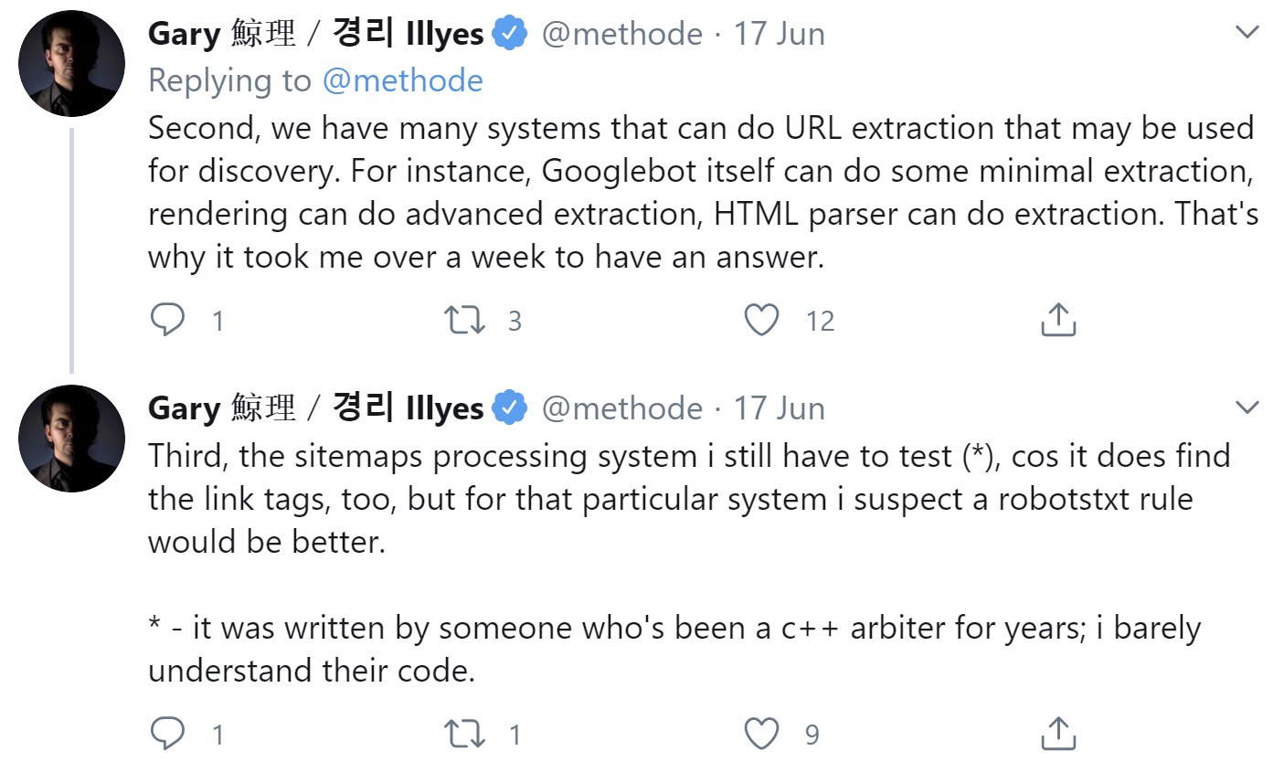 Google verwendet verschiedene Systeme zum Extrahieren von URLs