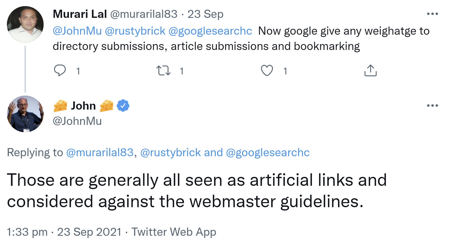 Google: Verzeichnislinks verstoßen gegen die Webmaster-Richtlinien