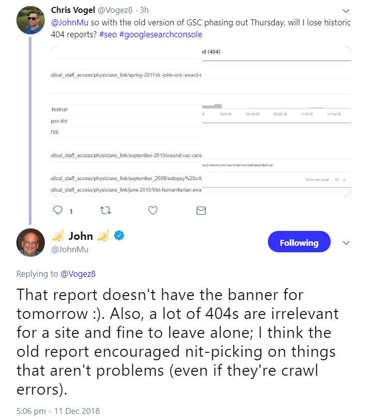Google: Viele 404-Fehler aus der Search Console sind irrelevant