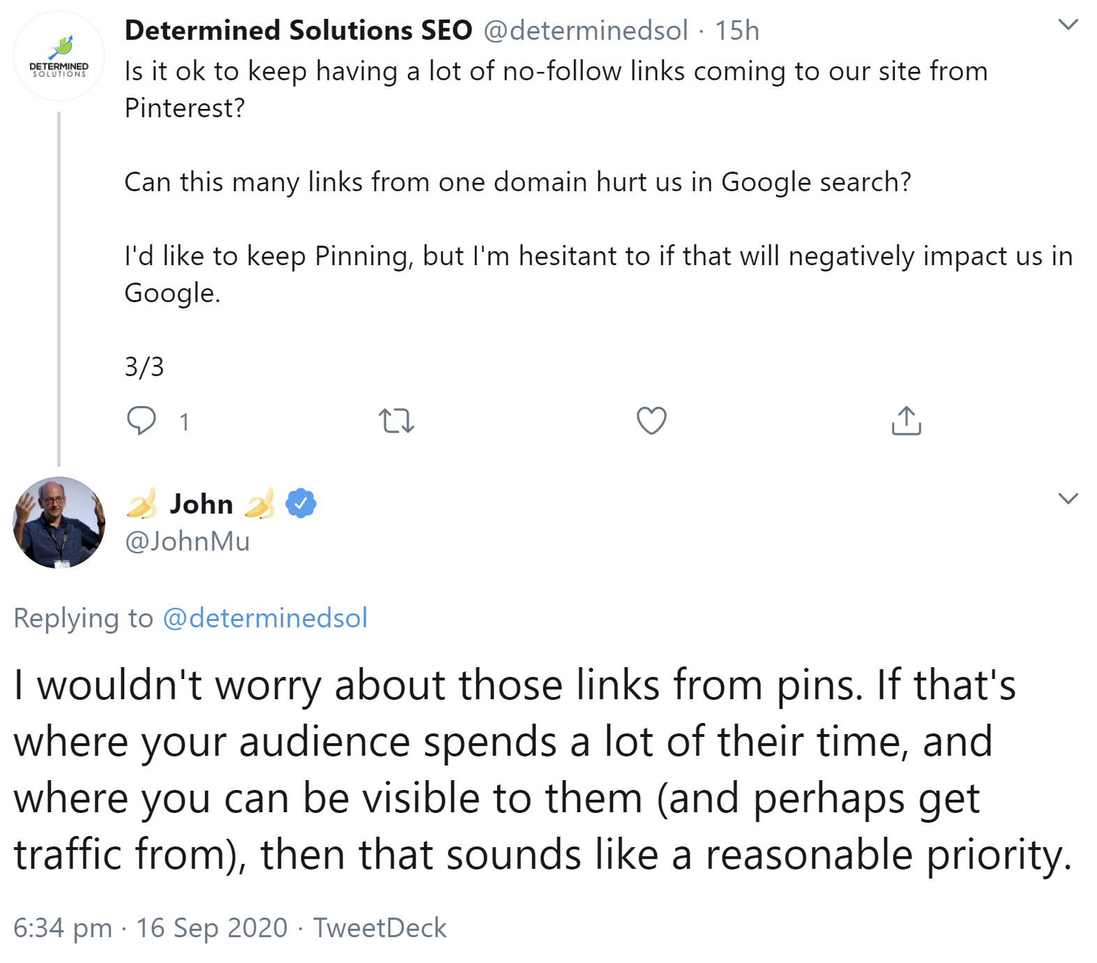 Google: Viele Links aus Pinterest müssen kein Problem sein