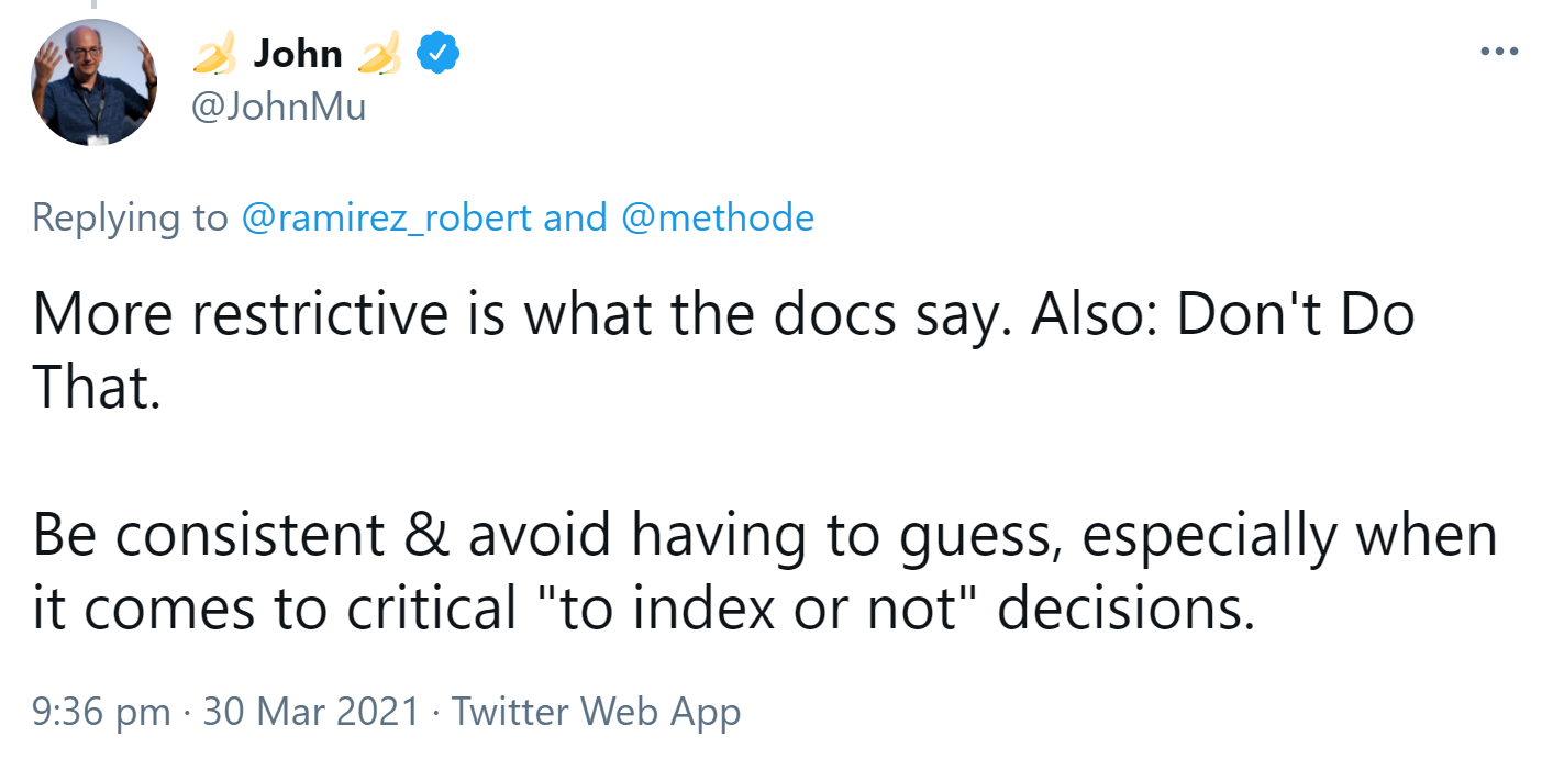 Google: Vor allem bei Fragen rund um die Indexierung möglichst konsistente Signale senden