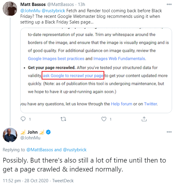 Google: Wann kommt Indexierungsmöglichkeit per Search Console zurück?
