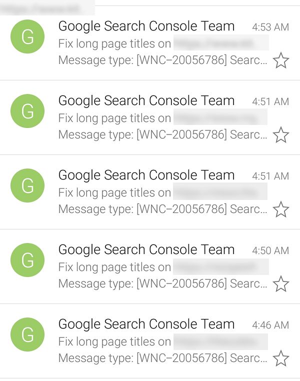 Google: Warnung wegen zu langer Seitentitel