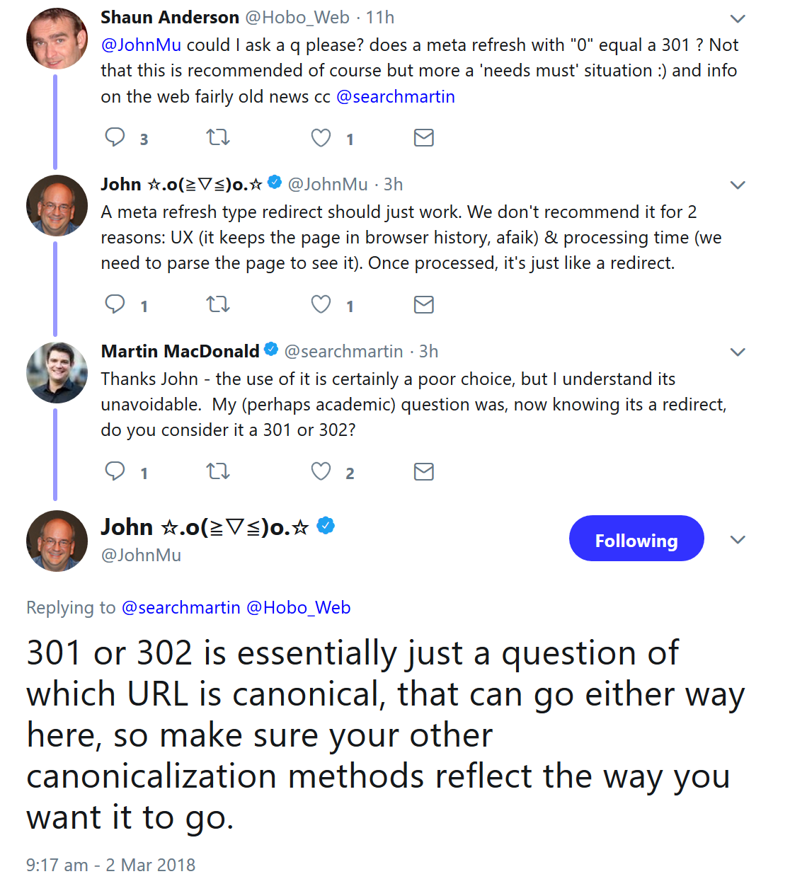 Google: Warum man Meta Refreshes nicht verwenden sollte