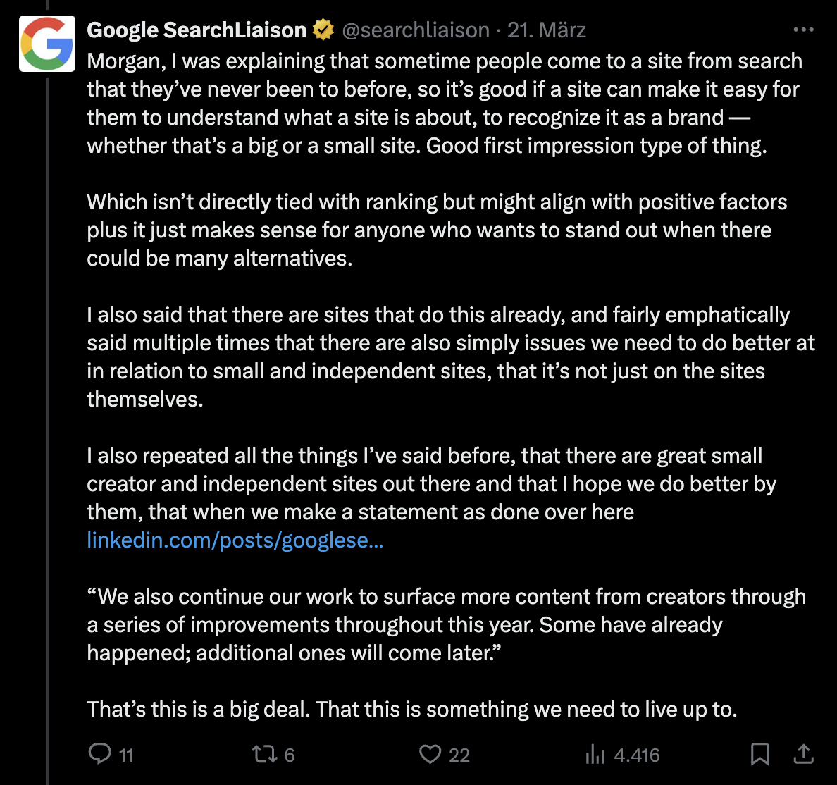 Google: Eine Website sollte einen guten ersten Eindruck hinterlassen