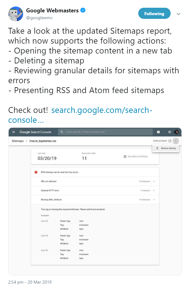Google stellt weitere Funktionen für die Search Console rund um XML-Sitemaps vor