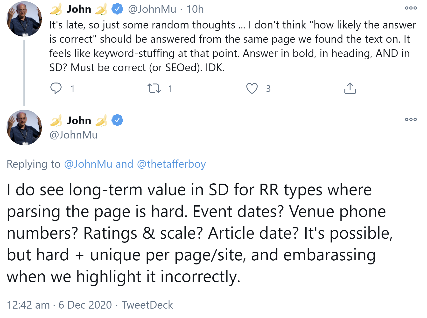 Google: Ob die Antwort auf eine Frage richtig ist, sollte nicht auf der Seite festgelegt werden, auf der sich die Antwort befindet