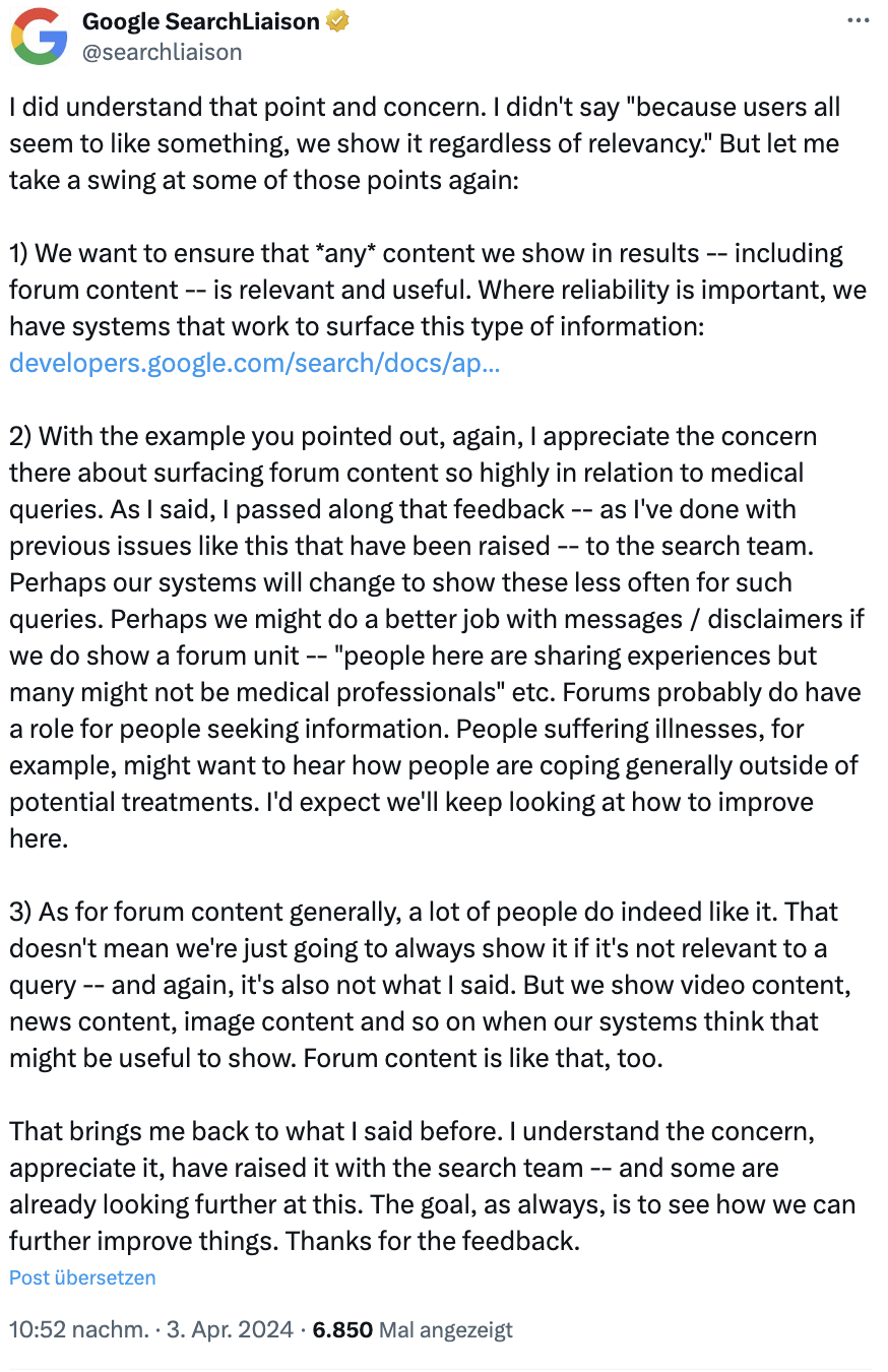 Google will Bedenken zu Foren-Inhalten prüfen